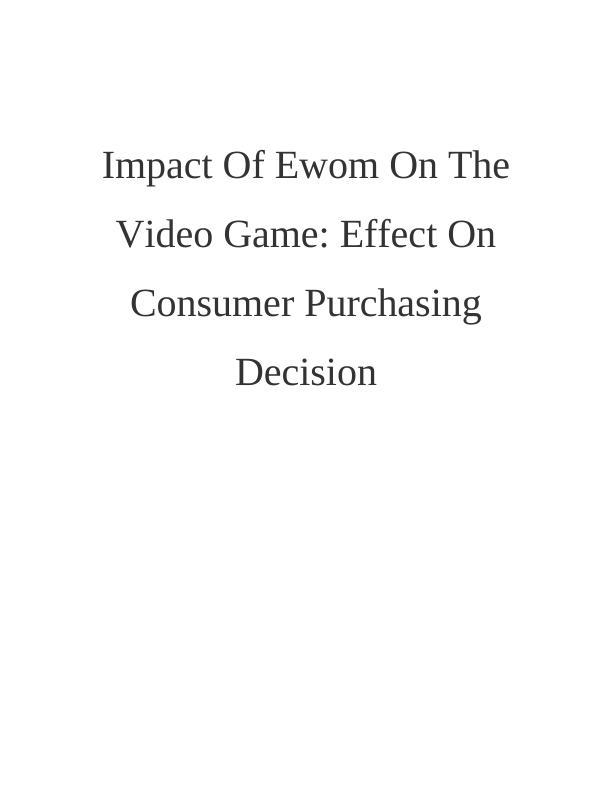 The Influence of eWOM on Consumer Purchasing Decision_1