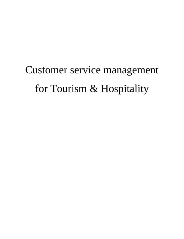 Customer Service Management for Tourism & Hospitality INTRODUCTION_1