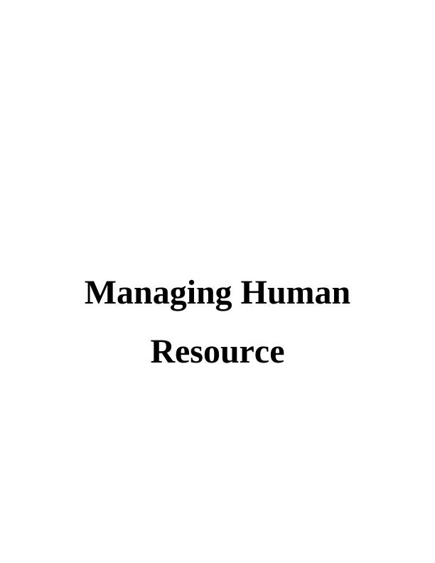 Managing Human Resource in Sainsbury plc : Report_1