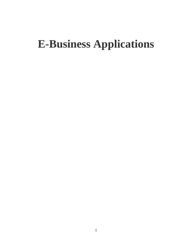 E-Business Applications: Woolworths and Amazon_1