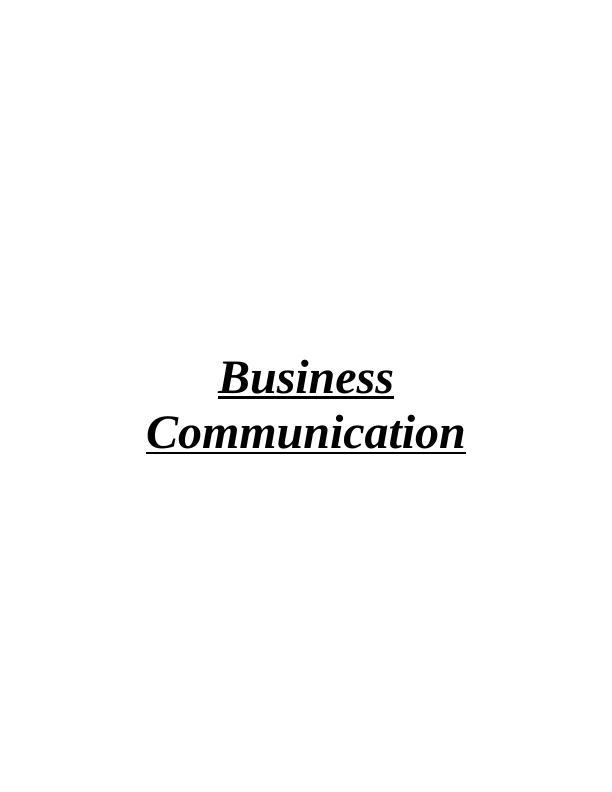 Business Communication -   Assignment_1