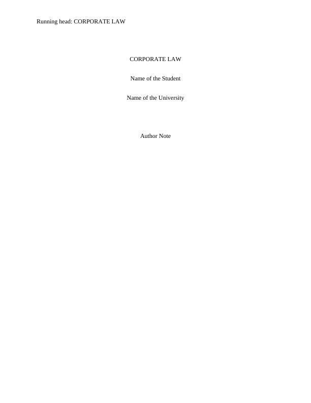 Corporate Law Assignment : Uninest Limited_1