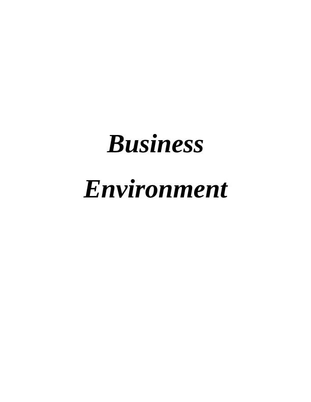 Business Environment of Nestle : Assignment_1