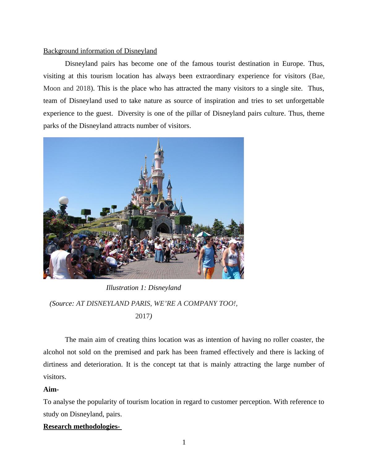 Disneyland Paris Tourism Essay - Assignment