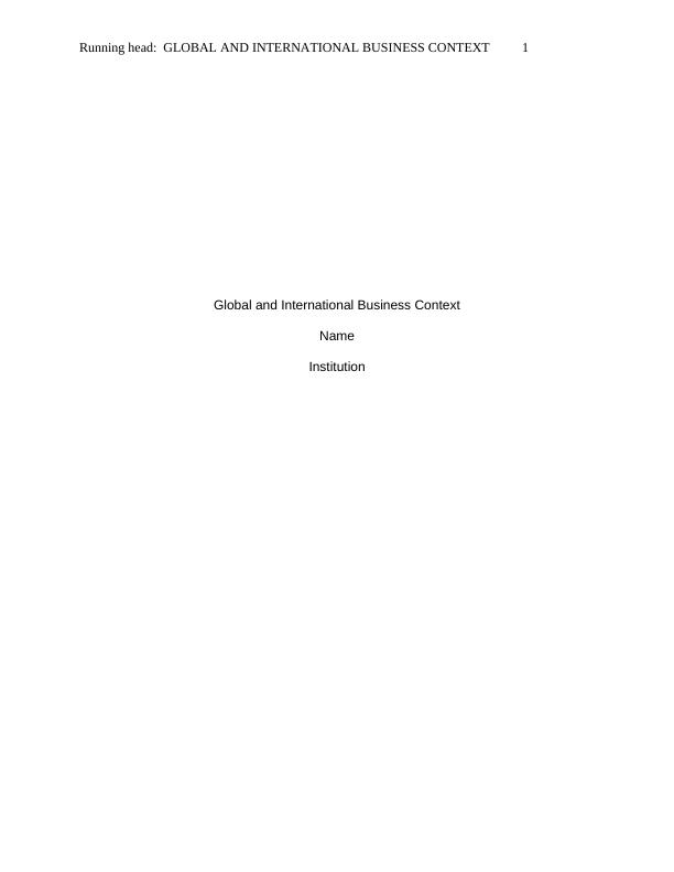Global and International Business Context Assignment_1