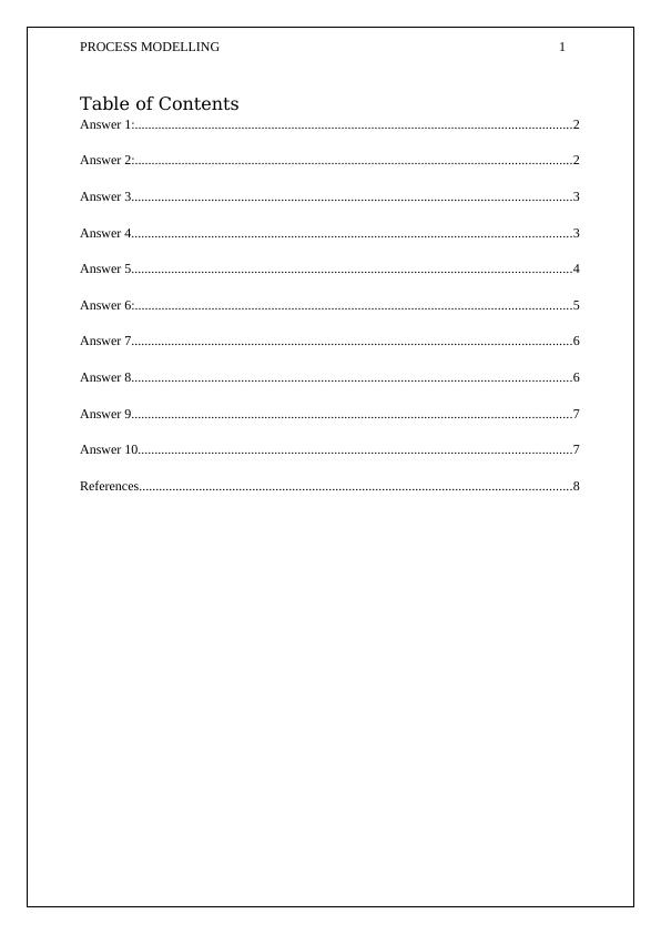 Business Process Modelling Answer 2022