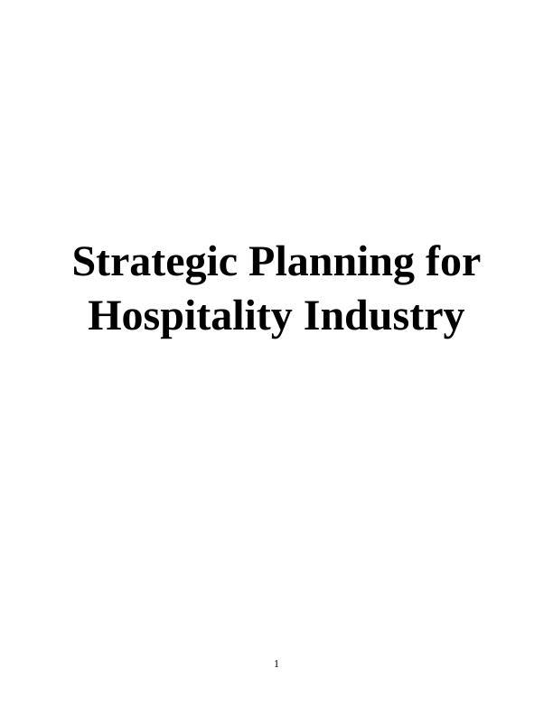 Strategic Planning for Hospitality Industry_1