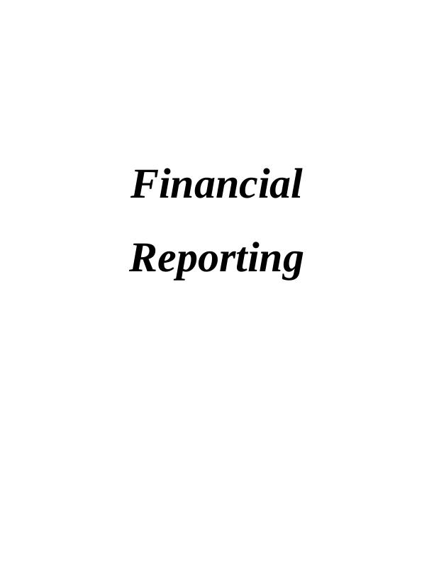 Financial Reporting: Conceptual Framework