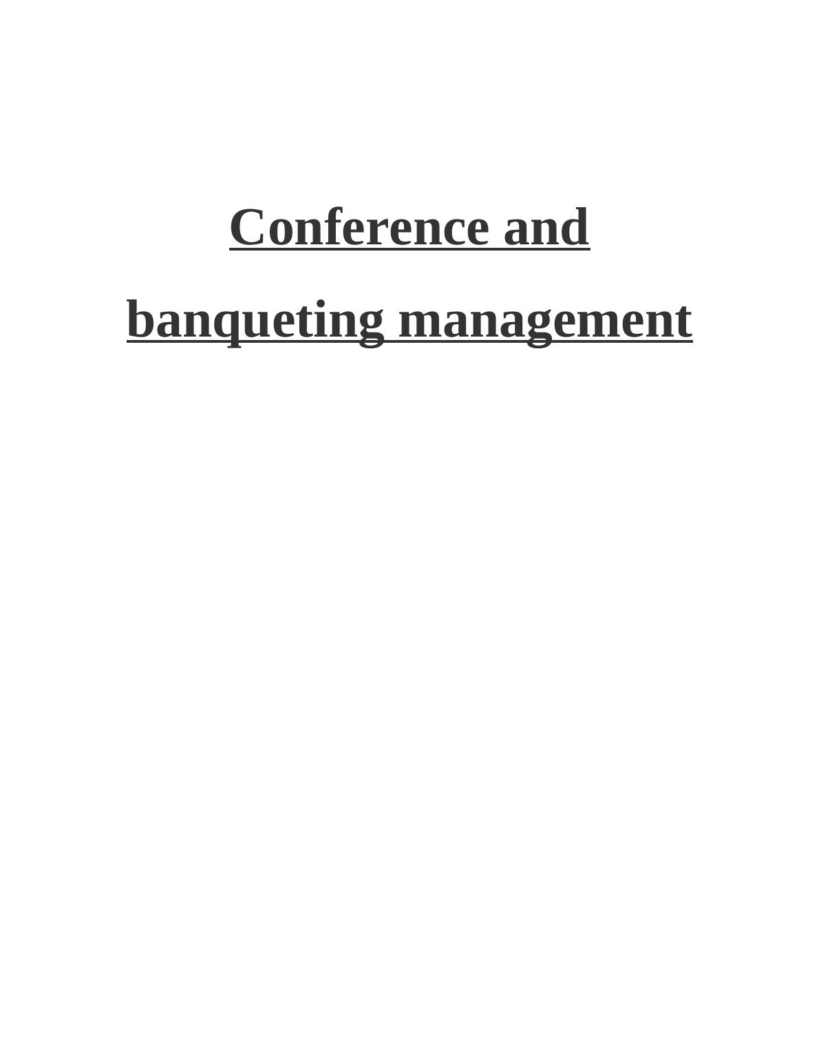 Conference & Banqueting Management in UK_1