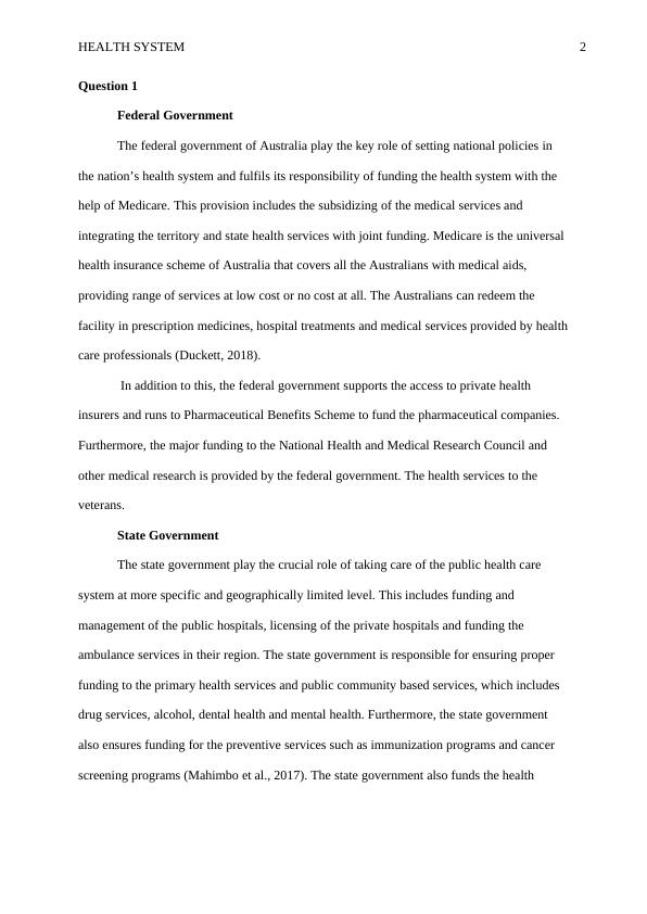 Australian Health System Question and Answer 2022_2