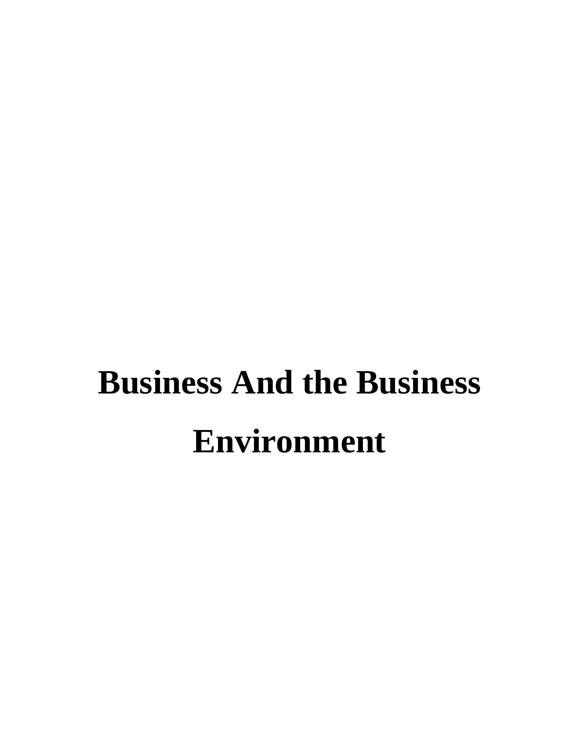 Business and The Business Environment - Marks Spencers_1