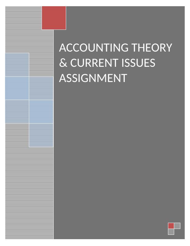 Accounting Theory & Current Issues Assignment_1