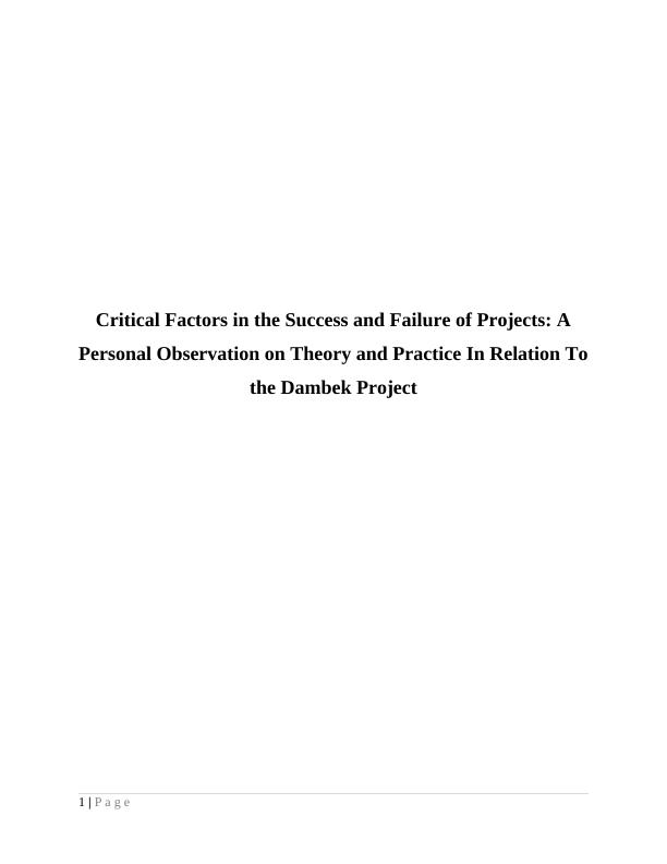 Critical Factors in the Success and Failure of Projects_1