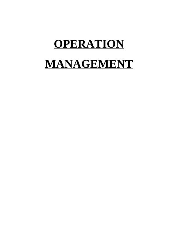 Operations Management : Toyota Motor Corpoartion_1