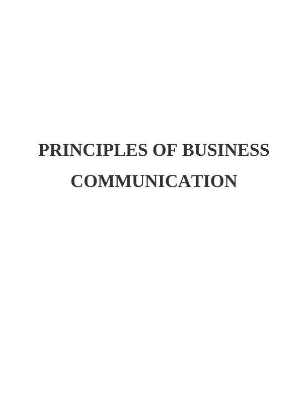 Principles of Business Communication Essay_1