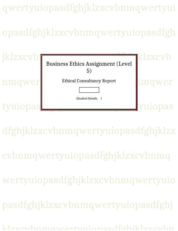 (Doc) Business Ethics Assignment Sample_1