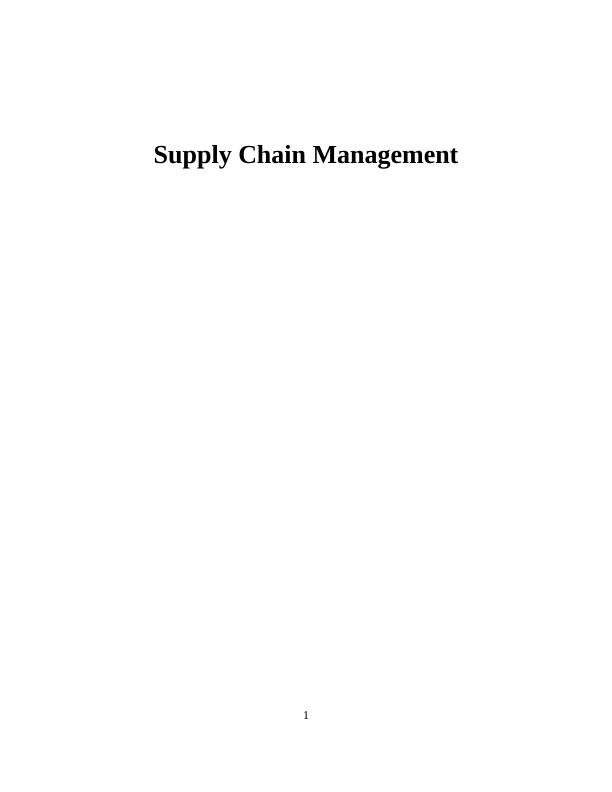 Supply Chain Management for M&S_1