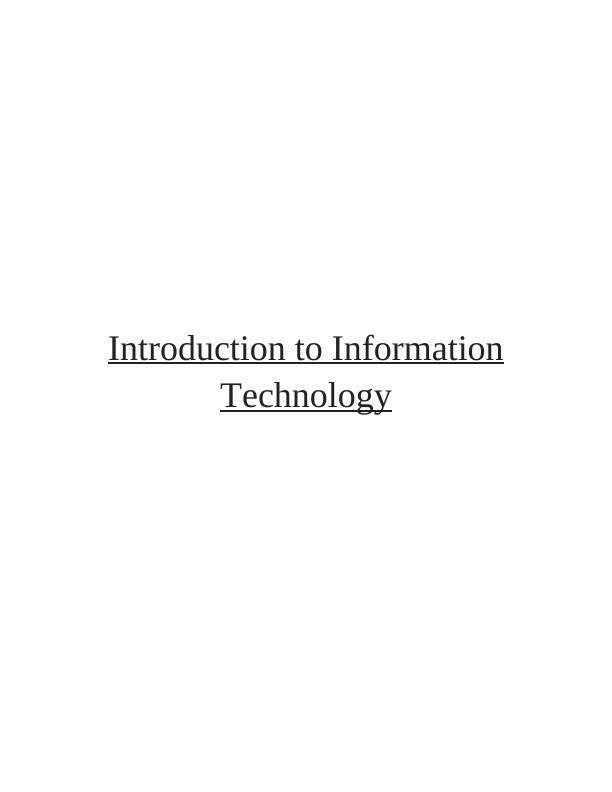 Introduction to Information Technology - Marks and Spencer PDF_1