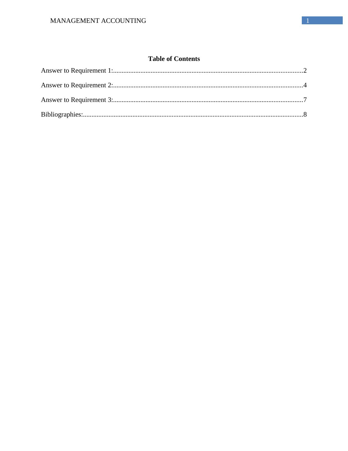 Management Accounting  -  Solved Assignment_2