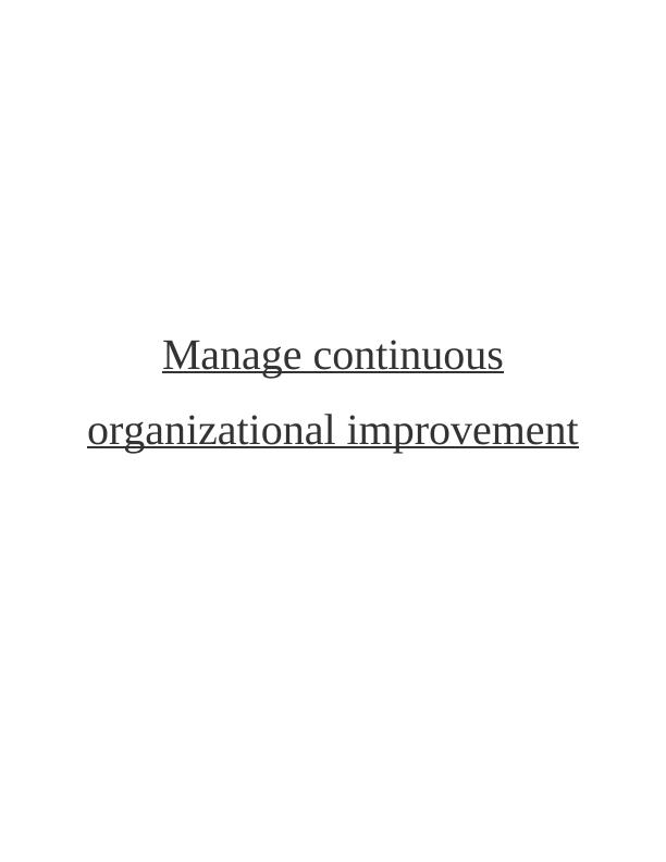 Manage continuous organizational improvement_1