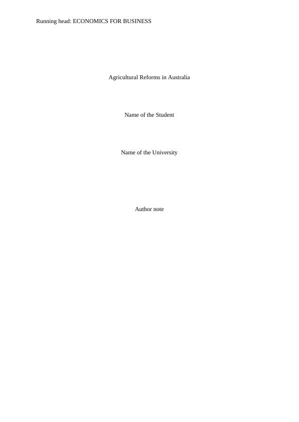Agricultural Reforms in Australia_1