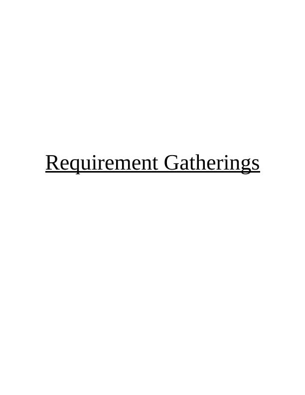 Requirement Gathering and Analysis Essay_1