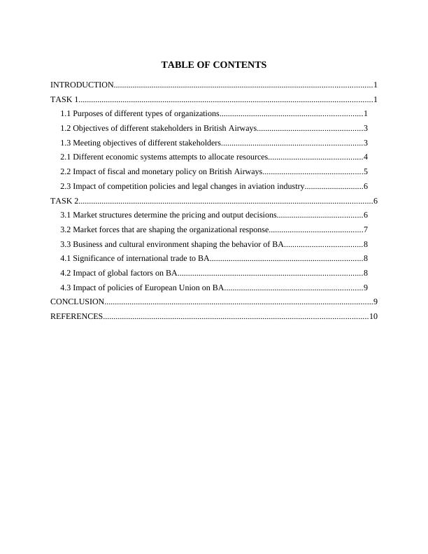 BUSINESS ENVIRONMENT TABLE OF CONTENTS INTRODUCTION_2