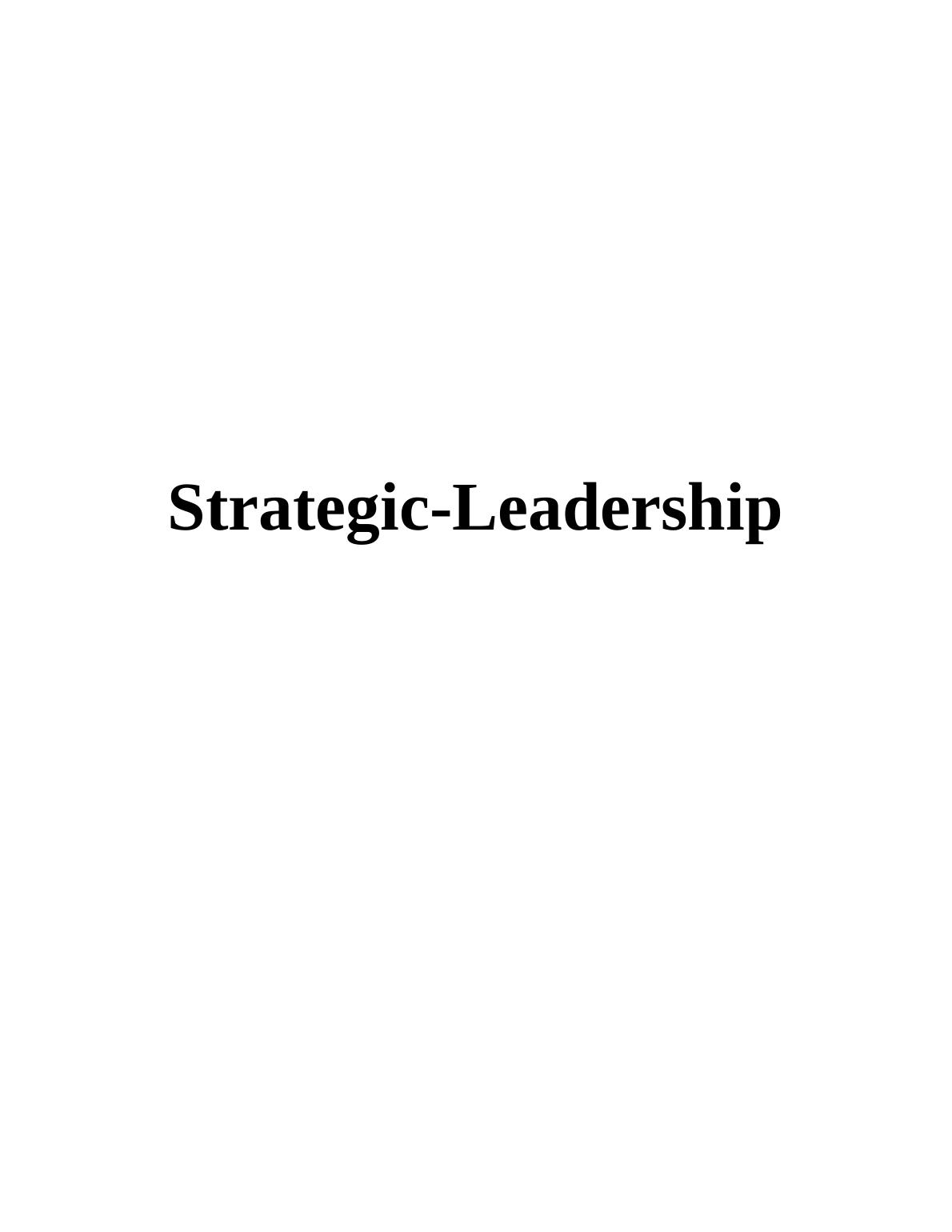 Strategic-Leadership Report on Hilton Hotel_1