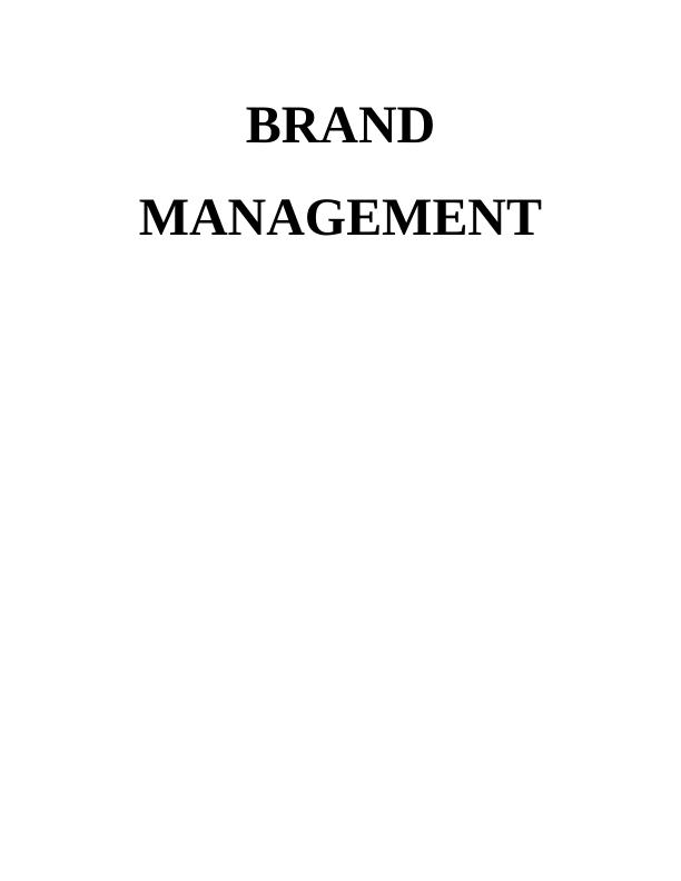 Report on Brand Management_1