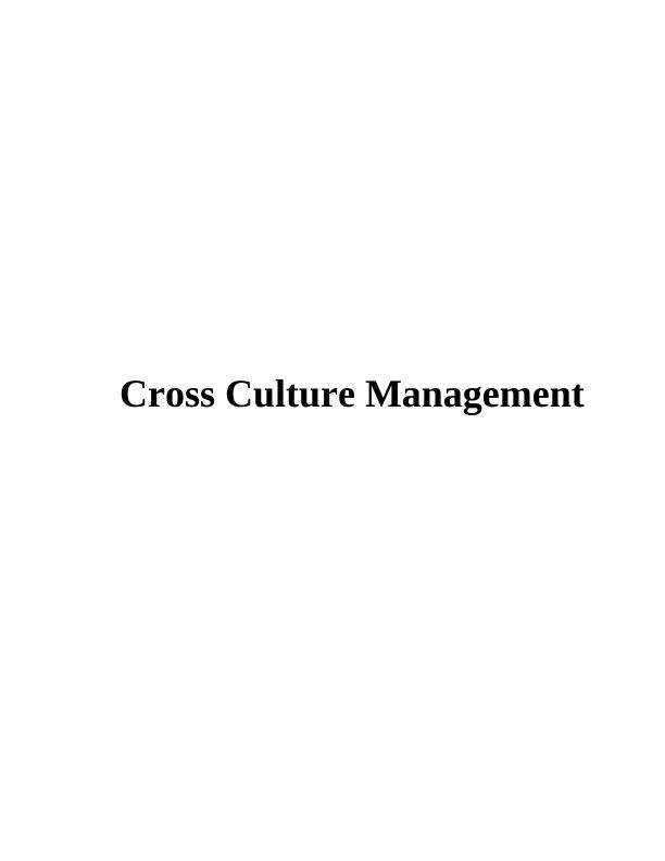 Cross Culture Management Assignment - Case Study_1