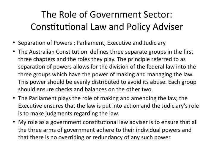 The Role of Government Sector: Constitutional Law and Policy_1