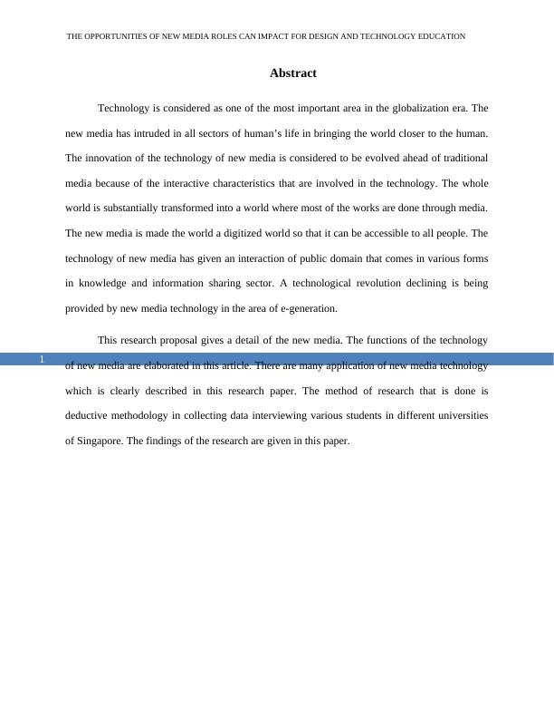 research paper on media