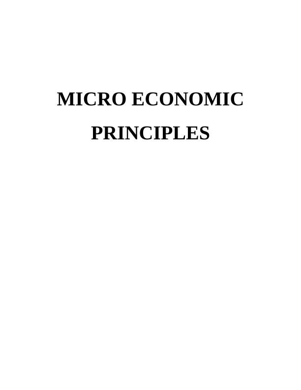 Principles of Microeconomics: Assignment_1