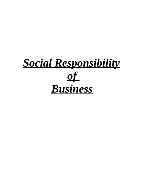 Social Responsibility of Business: PDF_1