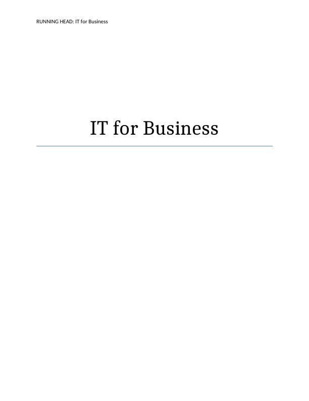 IT for Business - Assignment_1