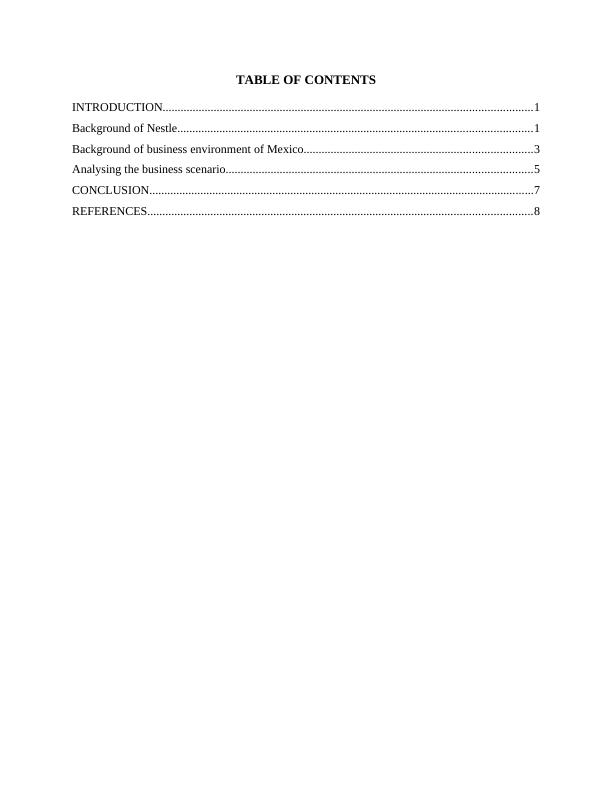 Nestle Company-Cereals (in Mexico) TABLE OF CONTENTS_2