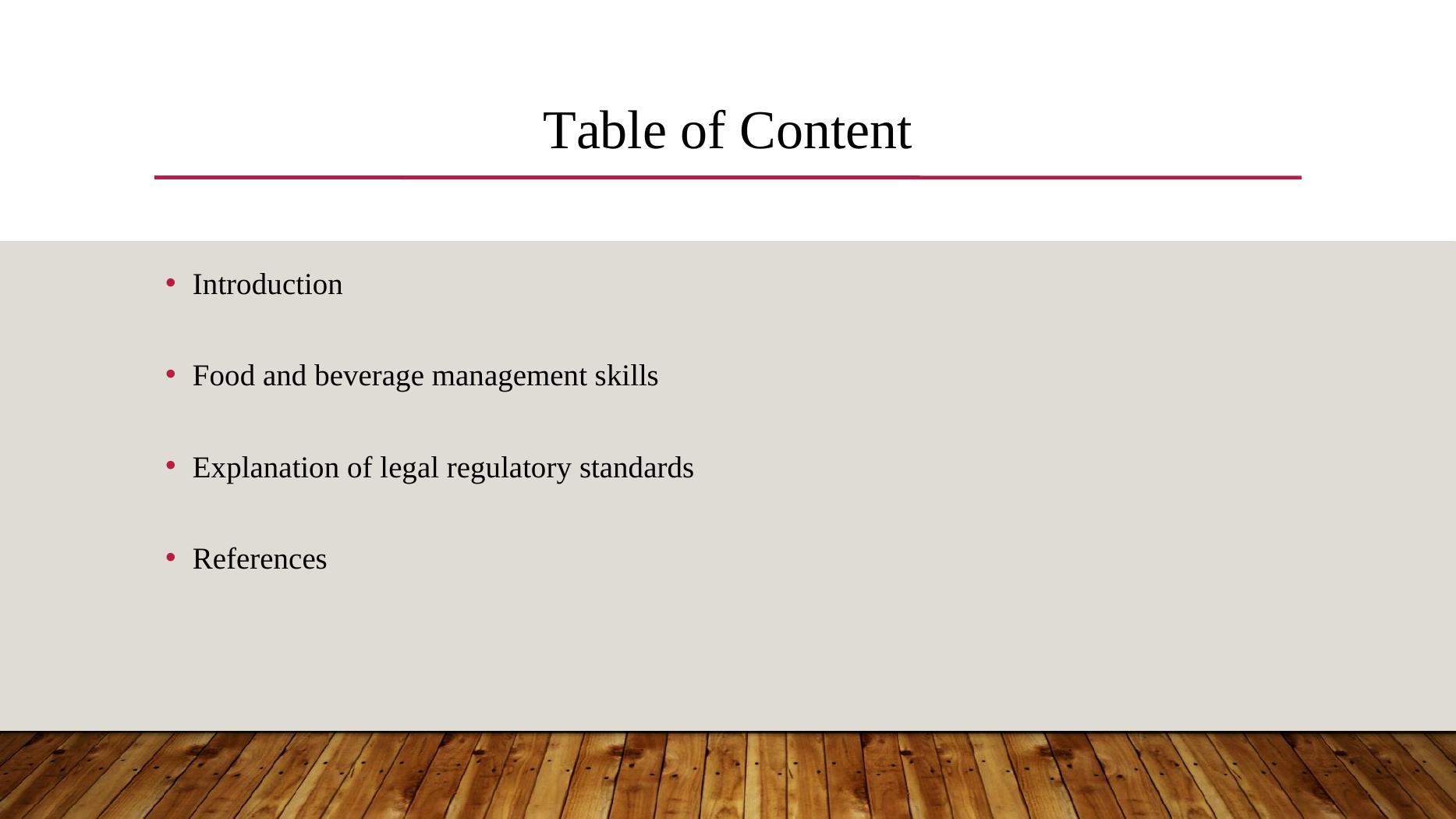 Unit 6: Managing Food & Beverage Operations