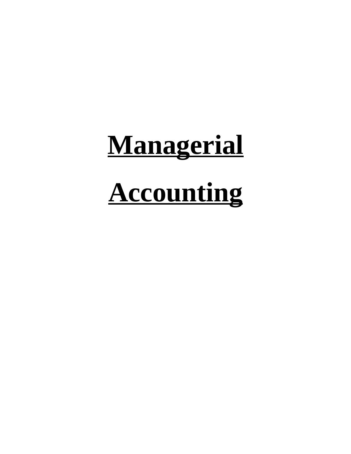 Managerial Accounting Assignment Sample_1