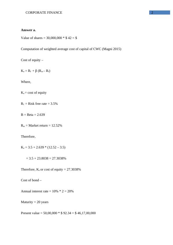 Sample Assignment on Corporate Finance_3