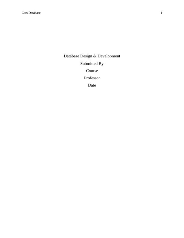 Database Design & Development- Report_1