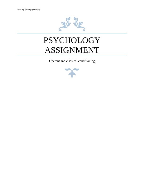 Psychology: Assignment_1