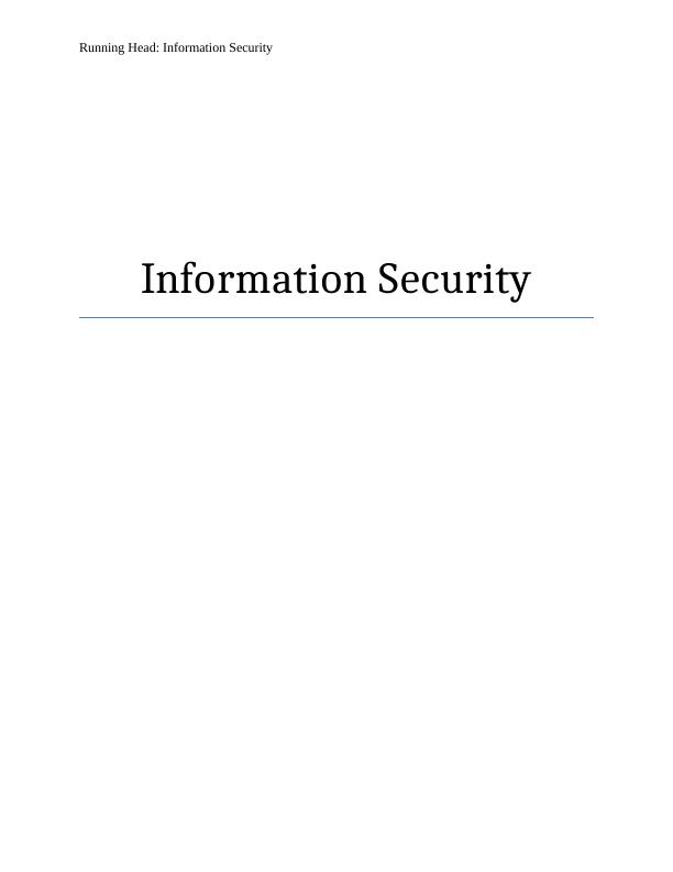 Information Security Assignment | Computer Security Breach_1