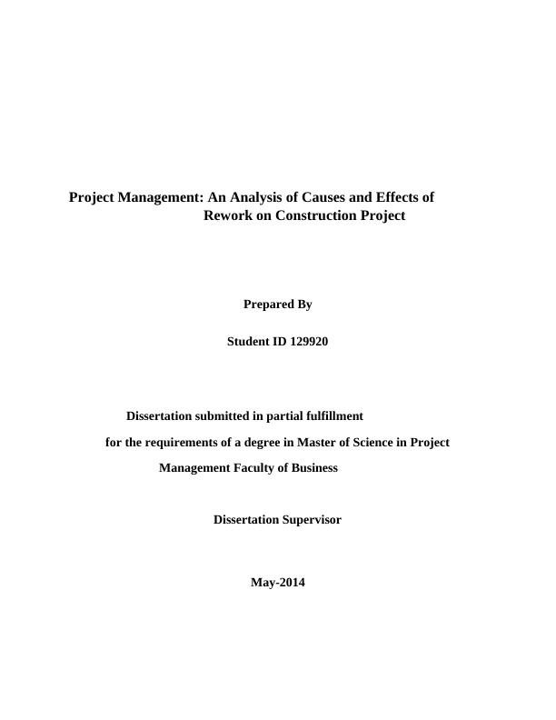Project Management Assignment - Construction Project_1