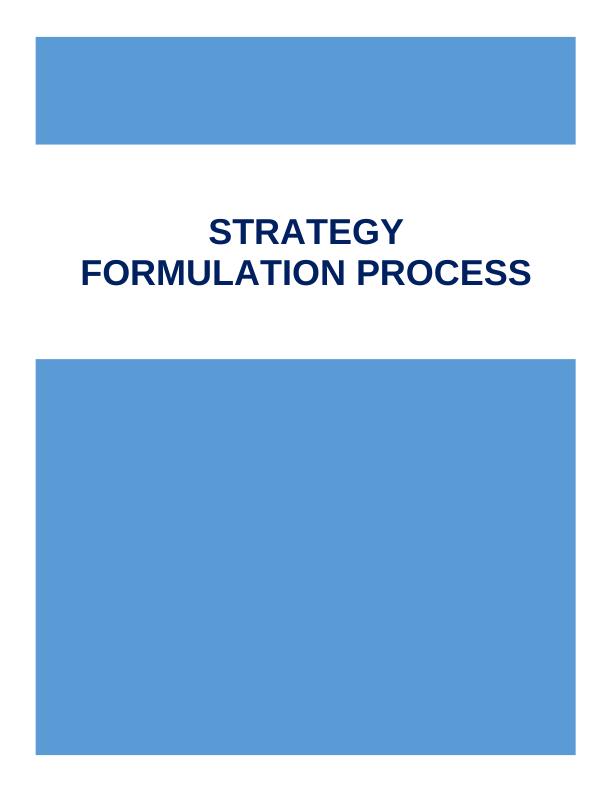 Strategy Formulation Process | Assignment_1