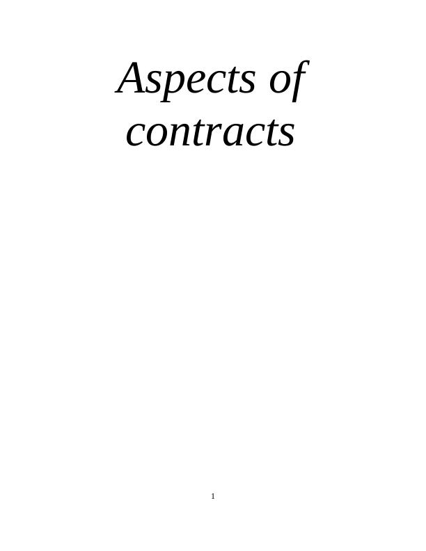 Sample  Assignment on Contract Law_1