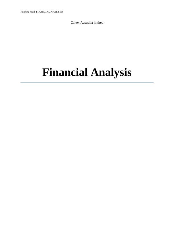 Financial Analysis of Caltex Australia_1