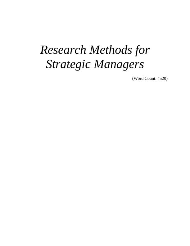 Research methods for strategic Managers_1