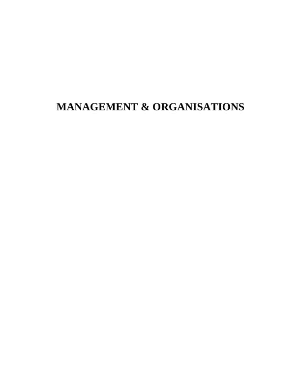 Management and Organisations of PureGym : Report_1