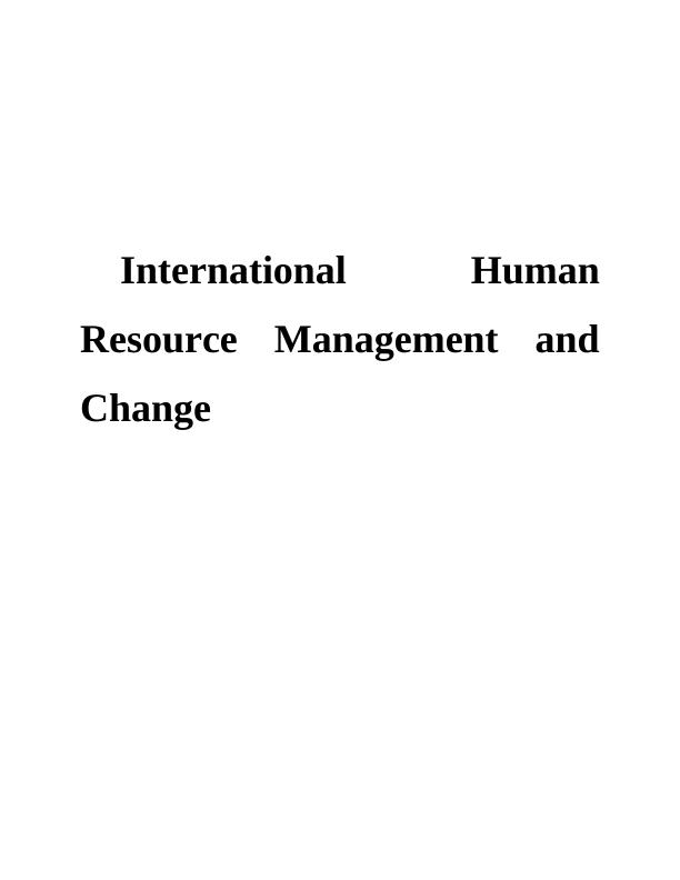 International Human Resource Management Assignment : Tesco_1