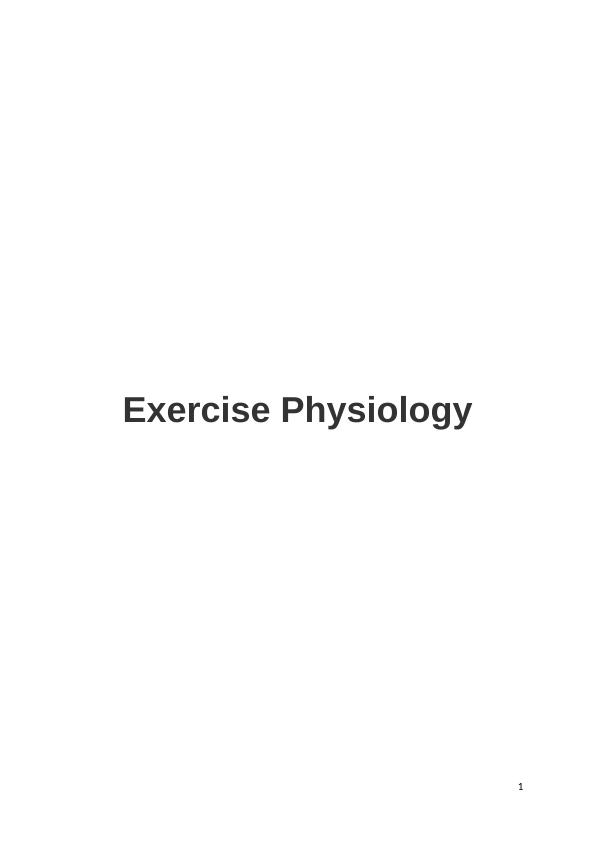 Exercise Physiology Assignment PDF_1